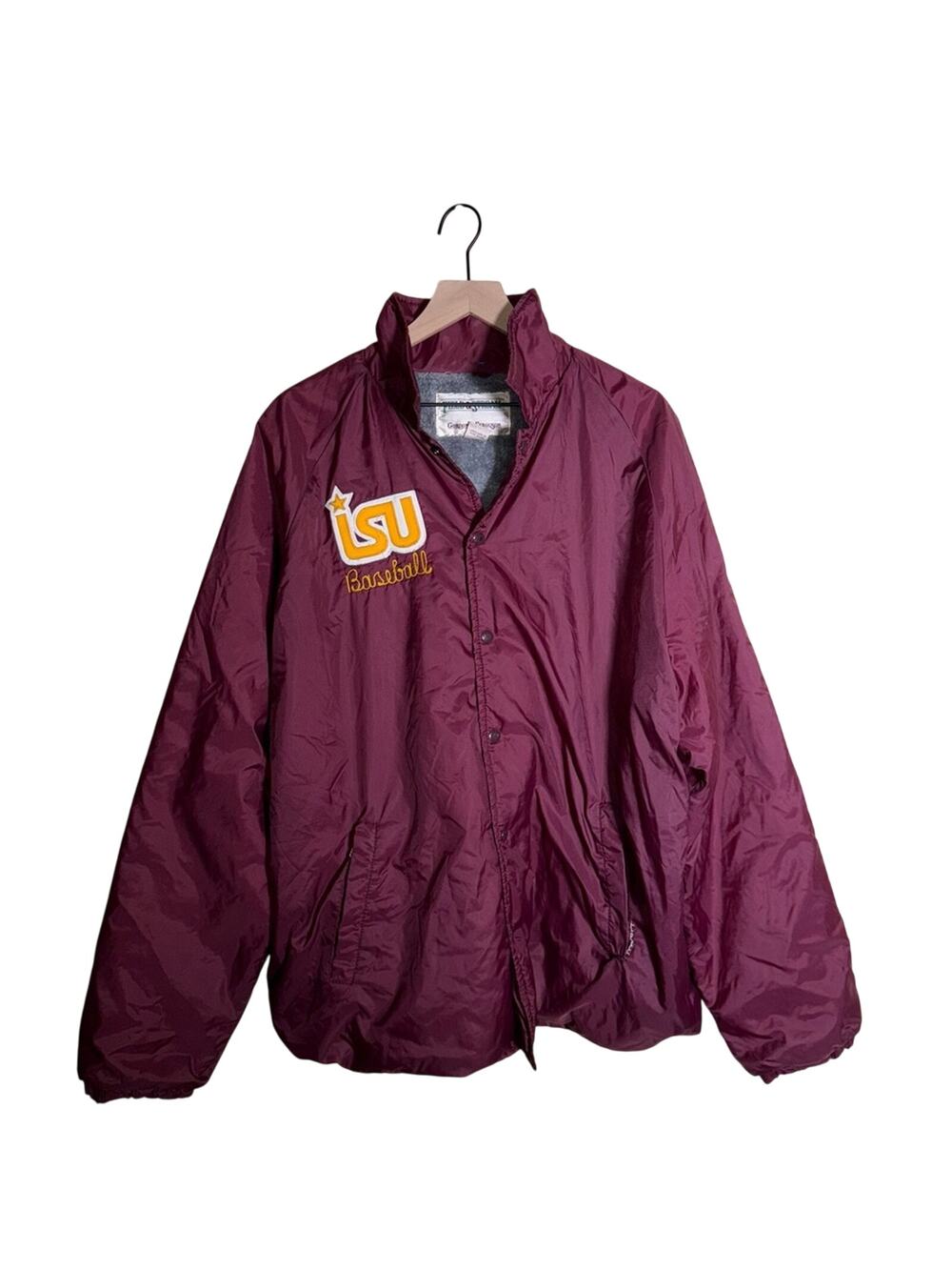 VINTAGE IOWA STATE field & stream baseball fleece line collegiate snap jacket XL